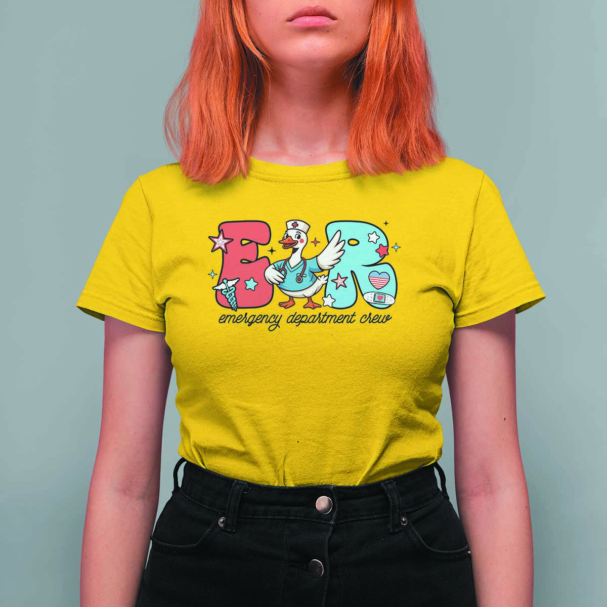 ER Nurse Silly Goose T Shirt For Women Funny Emergency Department - Wonder Print Shop