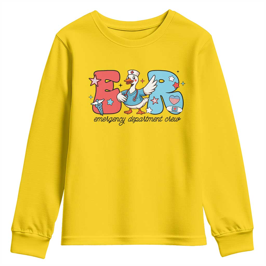 ER Nurse Silly Goose Youth Sweatshirt Funny Emergency Department - Wonder Print Shop
