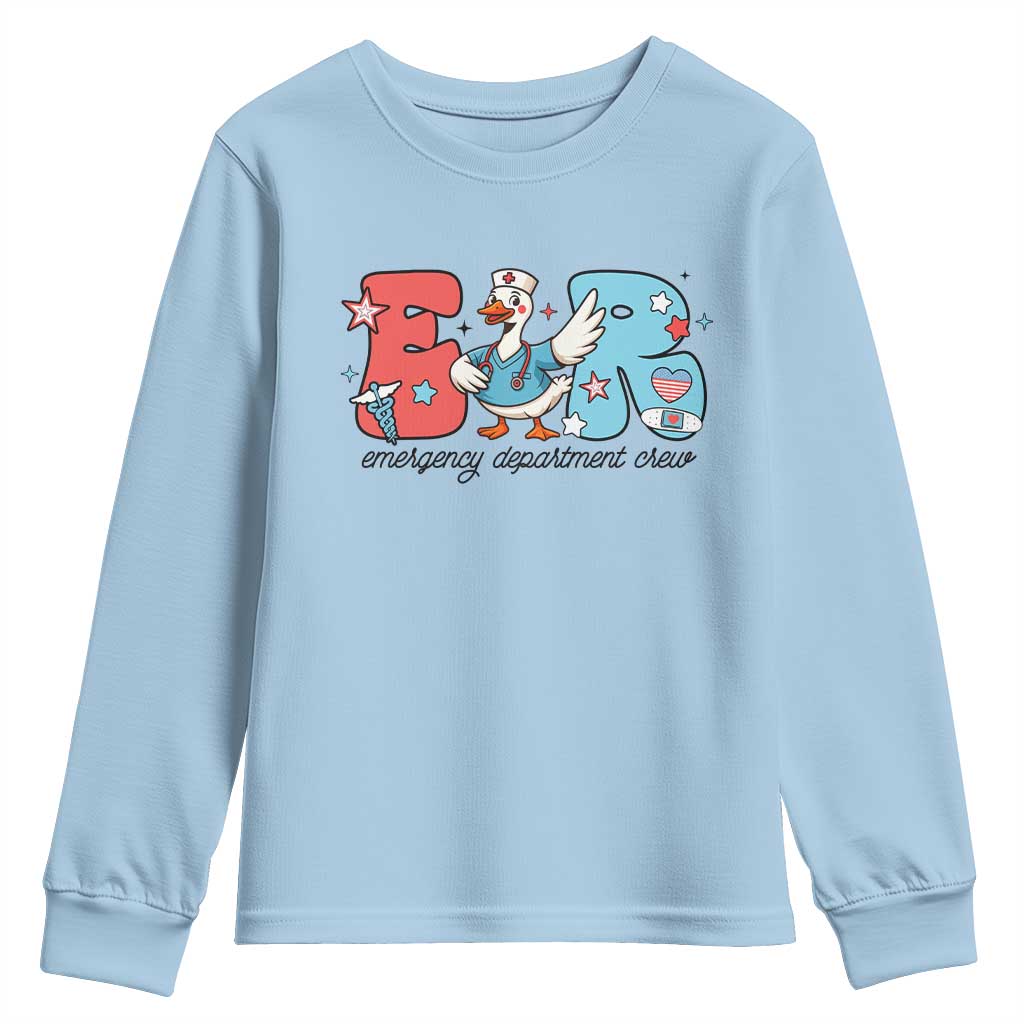 ER Nurse Silly Goose Youth Sweatshirt Funny Emergency Department - Wonder Print Shop