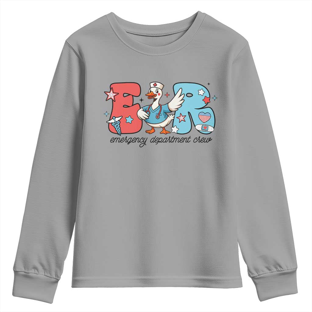 ER Nurse Silly Goose Youth Sweatshirt Funny Emergency Department - Wonder Print Shop