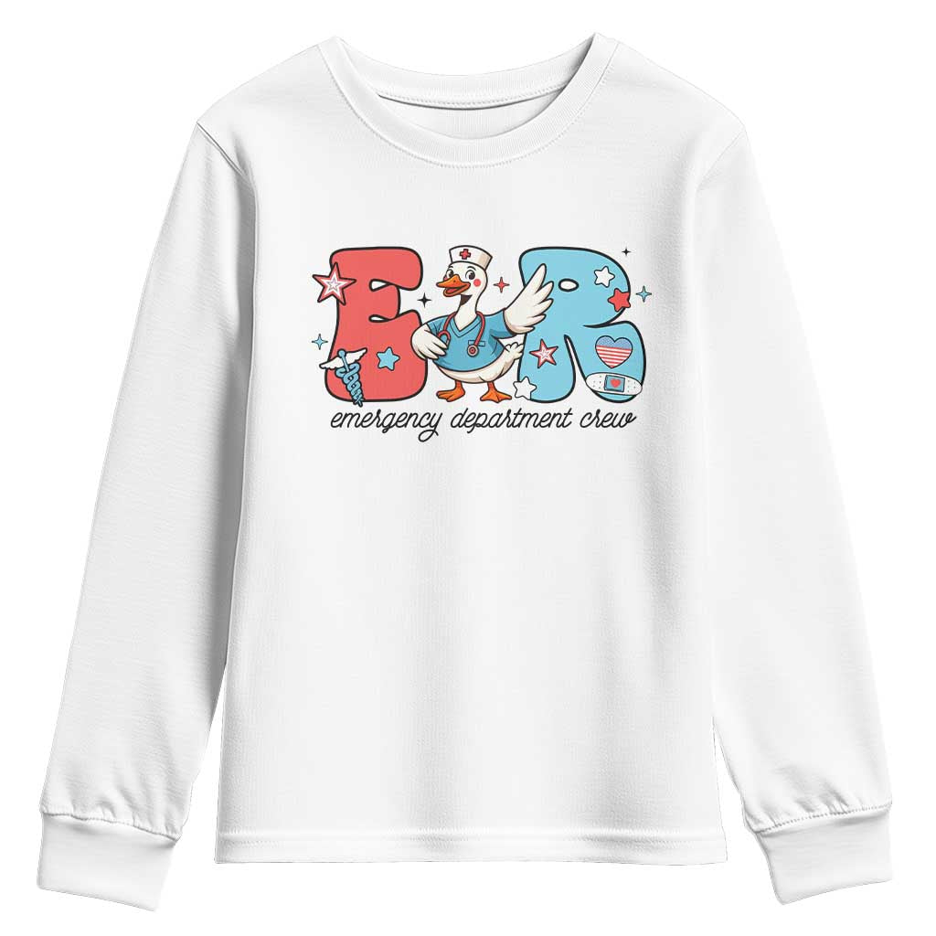 ER Nurse Silly Goose Youth Sweatshirt Funny Emergency Department - Wonder Print Shop