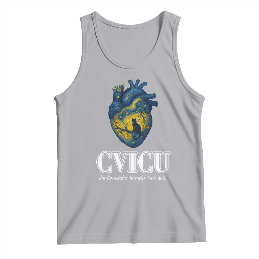 CVICU Nurse Cat Starry Night Tank Top Cardiovascular Intensive Care Unit - Wonder Print Shop