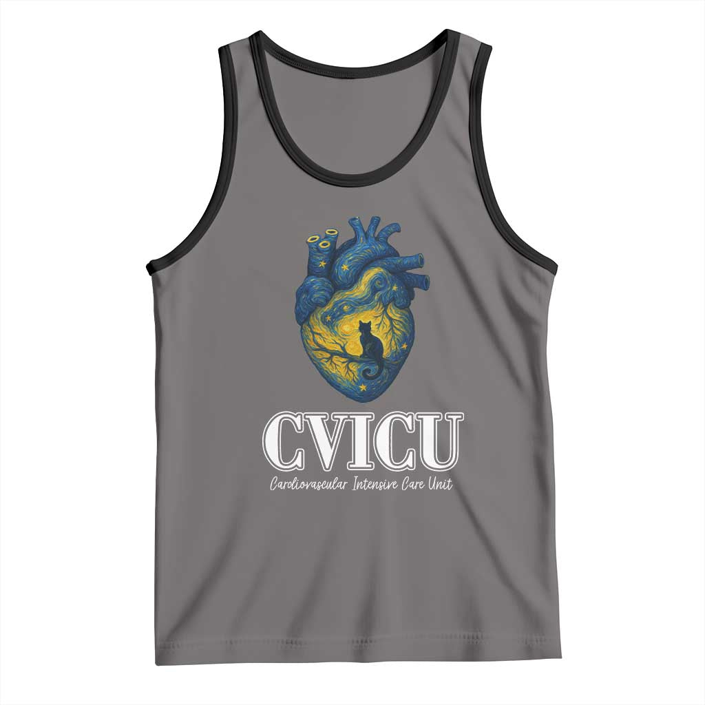 CVICU Nurse Cat Starry Night Tank Top Cardiovascular Intensive Care Unit - Wonder Print Shop