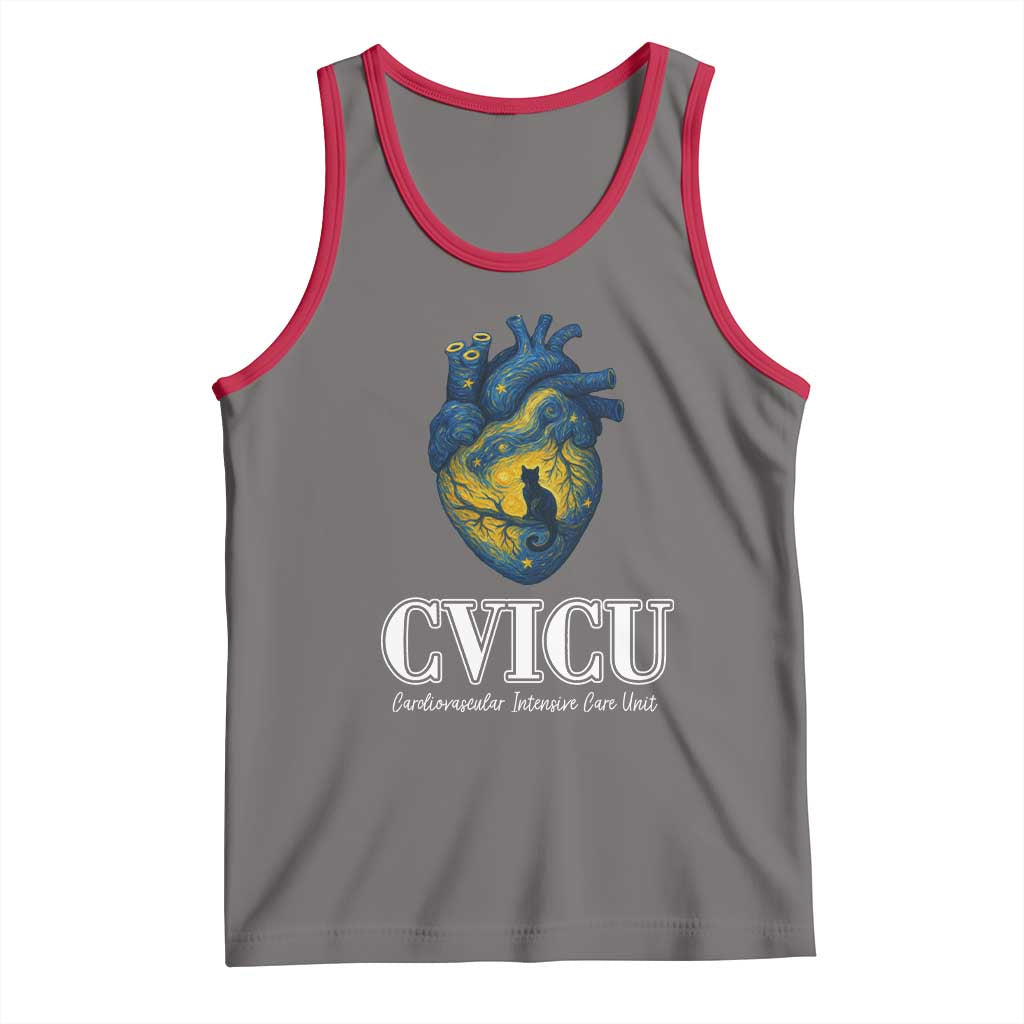 CVICU Nurse Cat Starry Night Tank Top Cardiovascular Intensive Care Unit - Wonder Print Shop