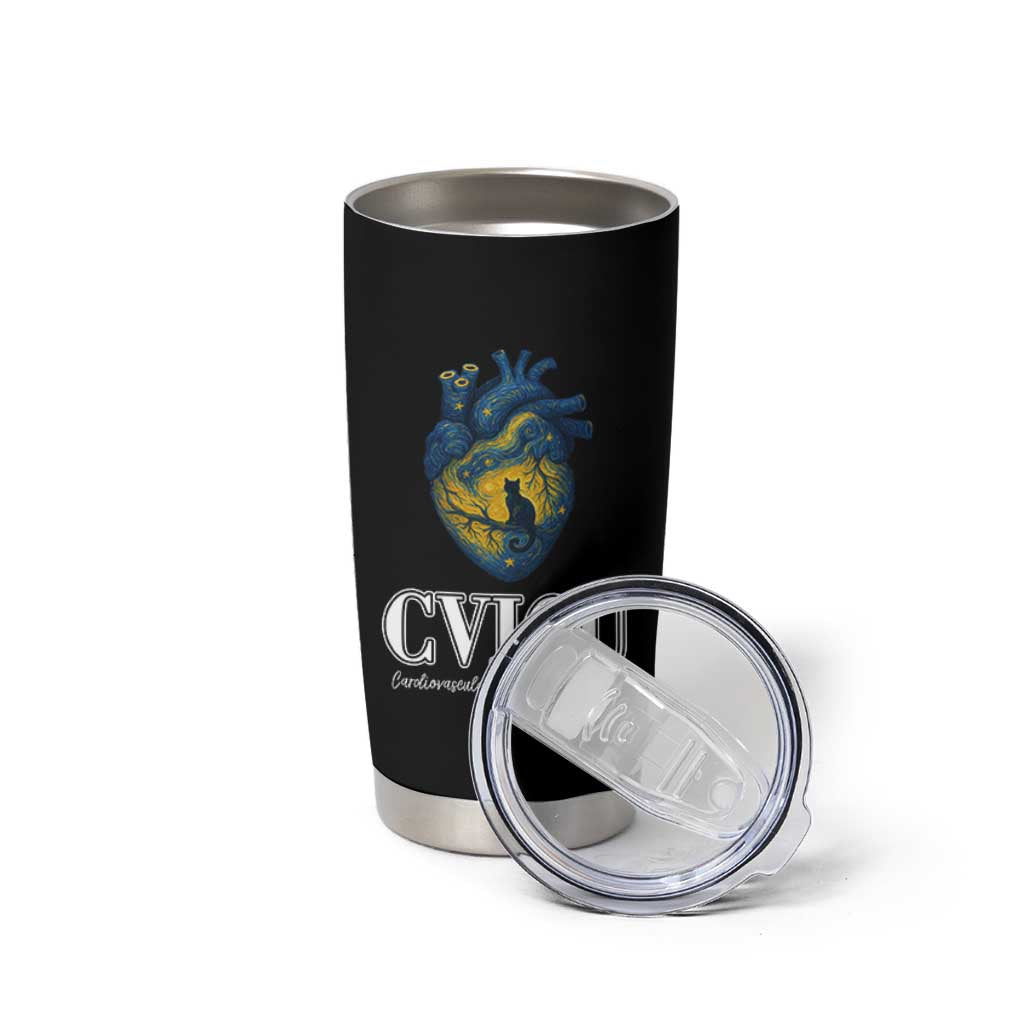 CVICU Nurse Cat Starry Night Tumbler Cup Cardiovascular Intensive Care Unit