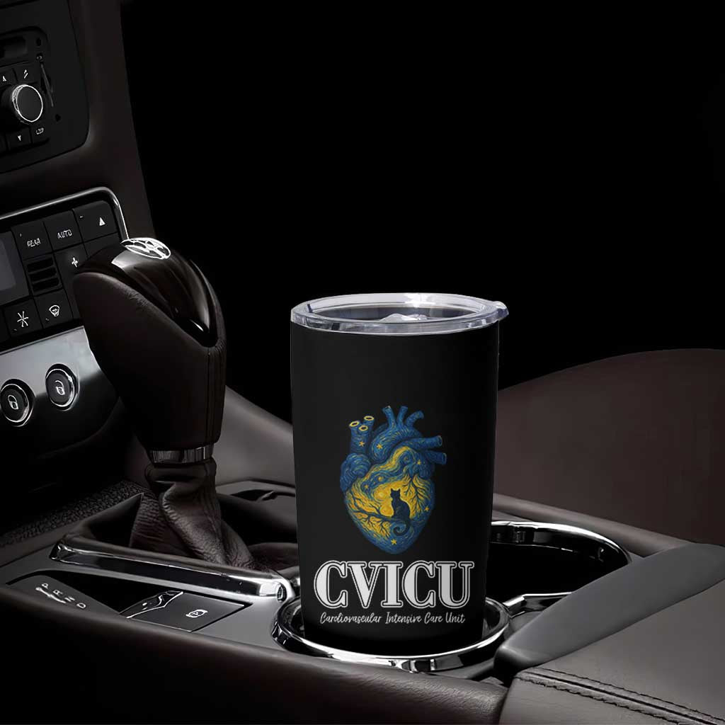 CVICU Nurse Cat Starry Night Tumbler Cup Cardiovascular Intensive Care Unit