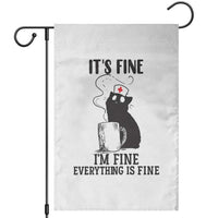 Funny Cat Nurse Garden Flag It Is Fine I Am Fine Everything Is Fine - Wonder Print Shop