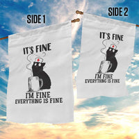 Funny Cat Nurse Garden Flag It Is Fine I Am Fine Everything Is Fine - Wonder Print Shop