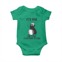 Funny Cat Nurse Baby Onesie It Is Fine I Am Fine Everything Is Fine - Wonder Print Shop