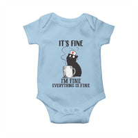Funny Cat Nurse Baby Onesie It Is Fine I Am Fine Everything Is Fine - Wonder Print Shop
