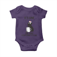Funny Cat Nurse Baby Onesie It Is Fine I Am Fine Everything Is Fine - Wonder Print Shop