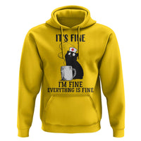 Funny Cat Nurse Hoodie It Is Fine I Am Fine Everything Is Fine - Wonder Print Shop