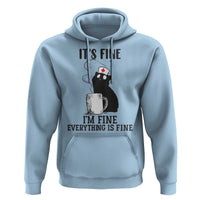 Funny Cat Nurse Hoodie It Is Fine I Am Fine Everything Is Fine - Wonder Print Shop