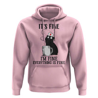 Funny Cat Nurse Hoodie It Is Fine I Am Fine Everything Is Fine - Wonder Print Shop