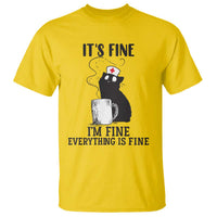 Funny Cat Nurse T Shirt It Is Fine I Am Fine Everything Is Fine - Wonder Print Shop