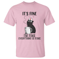Funny Cat Nurse T Shirt It Is Fine I Am Fine Everything Is Fine - Wonder Print Shop