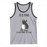 Funny Cat Nurse Tank Top It Is Fine I Am Fine Everything Is Fine - Wonder Print Shop