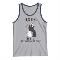 Funny Cat Nurse Tank Top It Is Fine I Am Fine Everything Is Fine - Wonder Print Shop