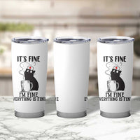 Funny Cat Nurse Tumbler Cup It Is Fine I Am Fine Everything Is Fine