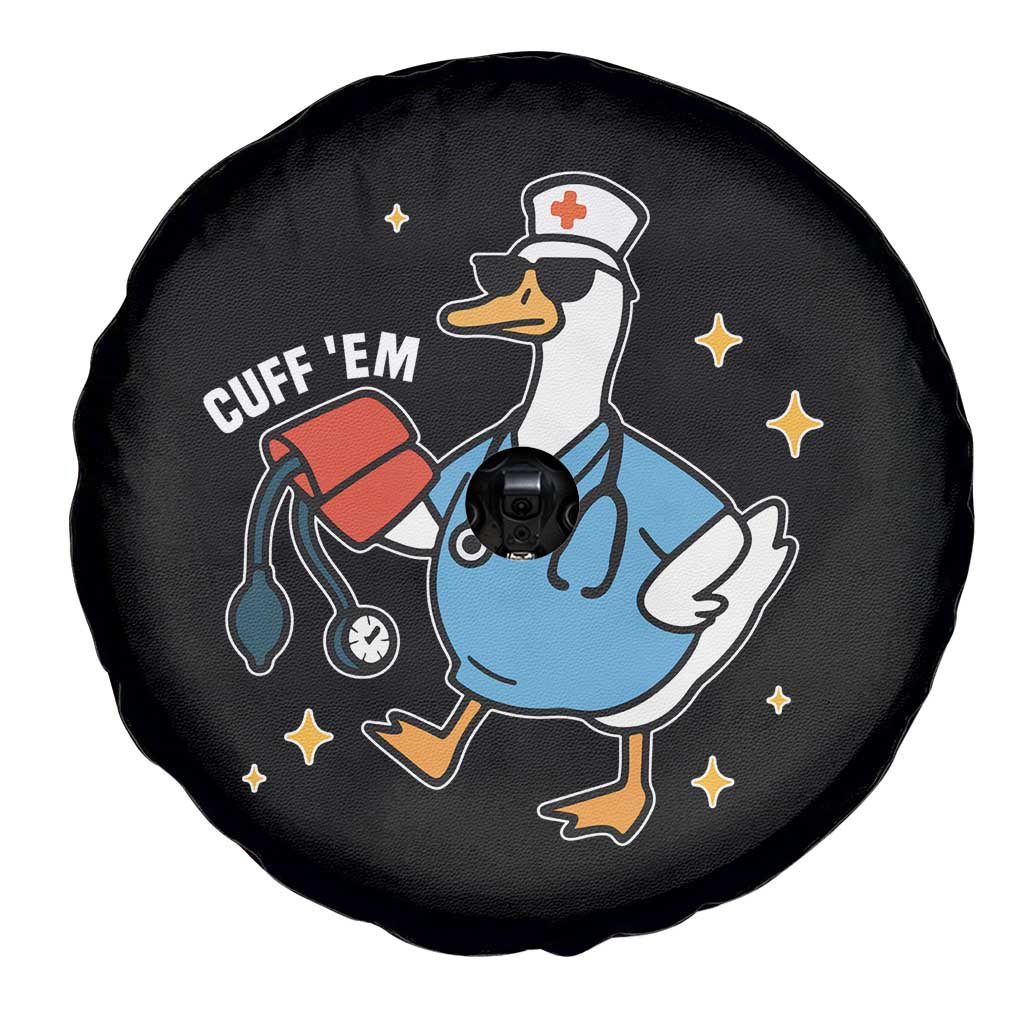 Cuff 'Em ER Nurse Spare Tire Cover Funny Silly Goose Meme - Wonder Print Shop