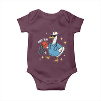 Cuff 'Em ER Nurse Baby Onesie Funny Silly Goose Meme - Wonder Print Shop