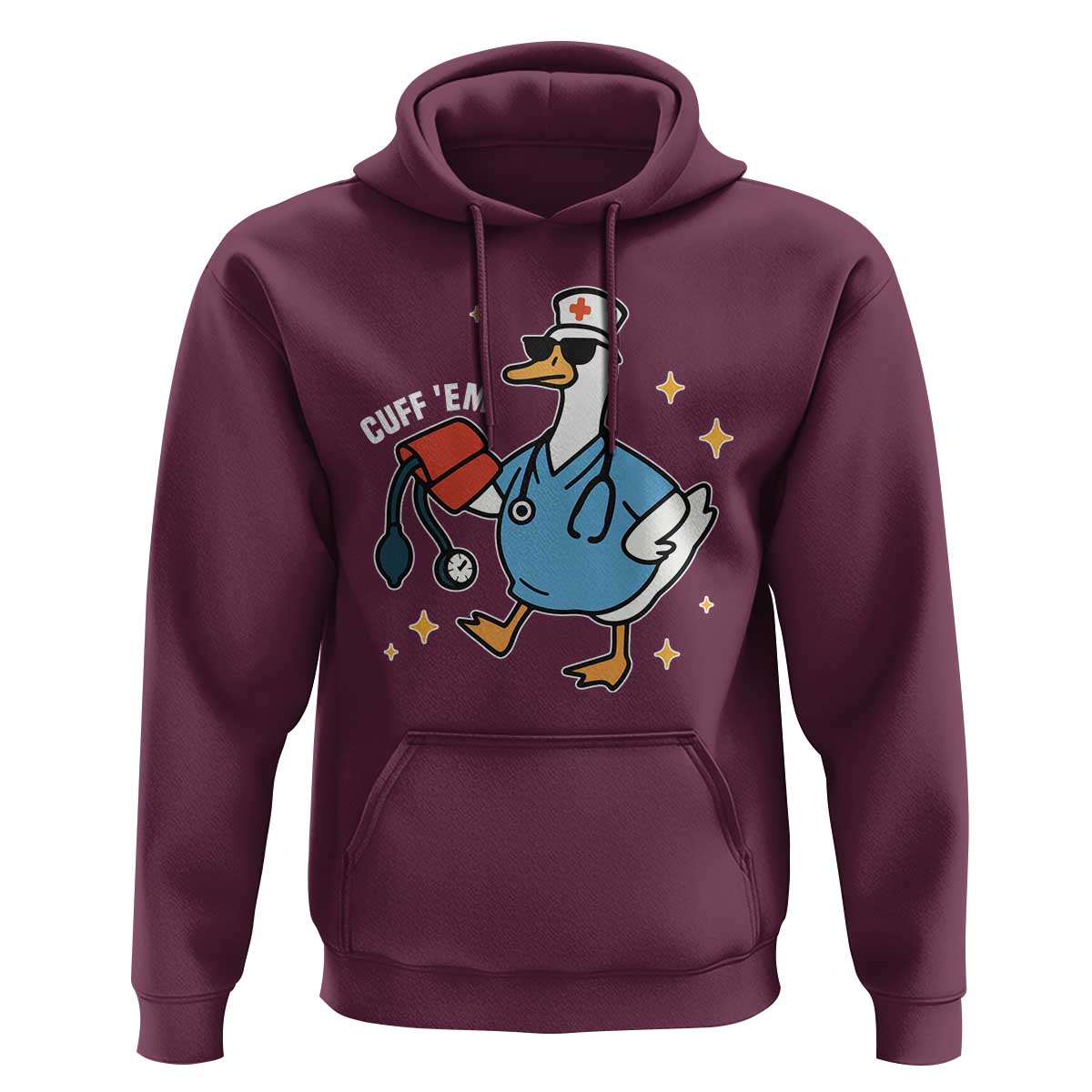 Cuff 'Em ER Nurse Hoodie Funny Silly Goose Meme - Wonder Print Shop