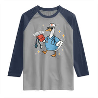 Cuff 'Em ER Nurse Raglan Shirt Funny Silly Goose Meme - Wonder Print Shop