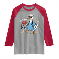 Cuff 'Em ER Nurse Raglan Shirt Funny Silly Goose Meme - Wonder Print Shop