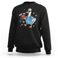 Cuff 'Em ER Nurse Sweatshirt Funny Silly Goose Meme - Wonder Print Shop