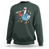 Cuff 'Em ER Nurse Sweatshirt Funny Silly Goose Meme - Wonder Print Shop