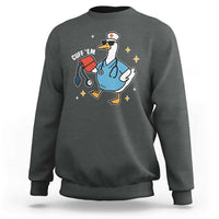 Cuff 'Em ER Nurse Sweatshirt Funny Silly Goose Meme - Wonder Print Shop