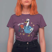 Cuff 'Em ER Nurse T Shirt For Women Funny Silly Goose Meme - Wonder Print Shop