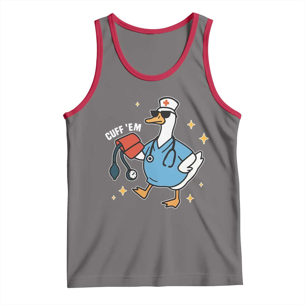 Cuff 'Em ER Nurse Tank Top Funny Silly Goose Meme - Wonder Print Shop