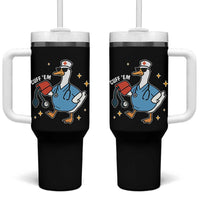 Cuff 'Em ER Nurse Tumbler With Handle Funny Silly Goose Meme