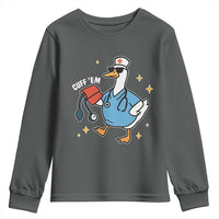 Cuff 'Em ER Nurse Youth Sweatshirt Funny Silly Goose Meme - Wonder Print Shop