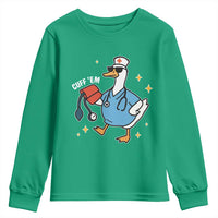 Cuff 'Em ER Nurse Youth Sweatshirt Funny Silly Goose Meme - Wonder Print Shop