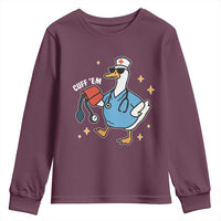 Cuff 'Em ER Nurse Youth Sweatshirt Funny Silly Goose Meme - Wonder Print Shop