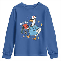 Cuff 'Em ER Nurse Youth Sweatshirt Funny Silly Goose Meme - Wonder Print Shop