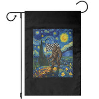 Bigfoot Racing Garden Flag Sasquatch Checkered Flag Starry Night Van Gogh - Wonder Print Shop