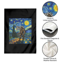 Bigfoot Racing Garden Flag Sasquatch Checkered Flag Starry Night Van Gogh - Wonder Print Shop