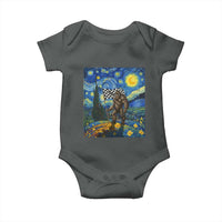 Bigfoot Racing Baby Onesie Sasquatch Checkered Flag Starry Night Van Gogh - Wonder Print Shop
