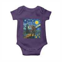 Bigfoot Racing Baby Onesie Sasquatch Checkered Flag Starry Night Van Gogh - Wonder Print Shop