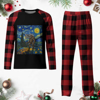 Bigfoot Racing Plaid Pajama Set Sasquatch Checkered Flag Starry Night Van Gogh - Wonder Print Shop
