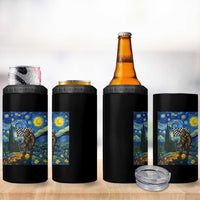 Bigfoot Racing 4 in 1 Can Cooler Tumbler Sasquatch Checkered Flag Starry Night Van Gogh