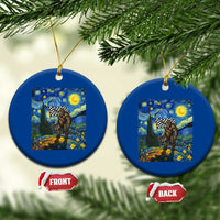Bigfoot Racing Ceramic Ornament Sasquatch Checkered Flag Starry Night Van Gogh - Wonder Print Shop