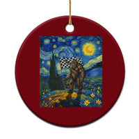 Bigfoot Racing Ceramic Ornament Sasquatch Checkered Flag Starry Night Van Gogh - Wonder Print Shop