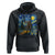 Bigfoot Racing Hoodie Sasquatch Checkered Flag Starry Night Van Gogh - Wonder Print Shop