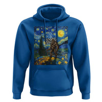 Bigfoot Racing Hoodie Sasquatch Checkered Flag Starry Night Van Gogh - Wonder Print Shop