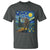 Bigfoot Racing T Shirt Sasquatch Checkered Flag Starry Night Van Gogh - Wonder Print Shop