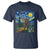 Bigfoot Racing T Shirt Sasquatch Checkered Flag Starry Night Van Gogh - Wonder Print Shop